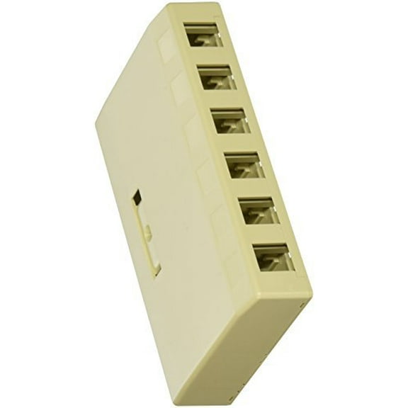 Hubbell ISB6EI iSTATION Surface Mount Housing, 6 Port, Electric Ivory