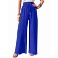 thumbnail image 2 of Pantalones de Salón de Pierna para Mujer, Cintura Alta, Ajustables, con Nudo de Lazo, Holgados. Azul XL, 2 of 9