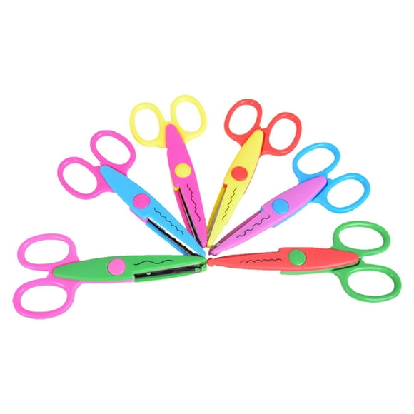 Moins de 10 Bureau&Artisanat&Papeterie 6X Ciseaux Décoratifs Aléatoires pour Bordure Festonné Ondulés Fantaisie Cisailles à Papier Rose Bricolage