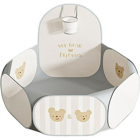 Foldable Ball Pit, with Cartoon Patterns, 80x108x118cm, Kids Indoor Play Tent, Indoor Outdoor Ball Pool, Fun & Engaging Play, for Boys, Girls, Living Room, Bedroom, Playroom(Gray,balls not included)