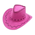 thumbnail image 2 of Sombrero Vaquero Infantil Clásico para Niños Y Niñas con Ancha Correa Ajustable Y Tejido Cómodo de Poliéster Incluye Diseño Sólido Y Detalle de Cu Rosa roja, 2 of 8