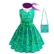 thumbnail image 5 of Movie Inside Out Disgust Cosplay Costume Kids Cartoon Princess Dress+Belt+Scarf +Wig Girls Halloween Carnival Party Dress Up, 5 of 5