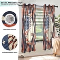 thumbnail image 3 of Yayeee Window Curtains Light Filtering 63"x42" Grommet Panel Pair Home Living Room Decor, Baseball Pattern, 3 of 7