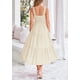 thumbnail image 2 of Vestido PRETTYGARDEN para mujer, a media pierna, para verano, color albaricoque, talla XXL, 2 of 9