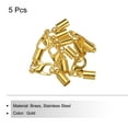 thumbnail image 3 of 5Pcs Cord End Caps 4.5mm Brass for Leather Cord, Tassels, Jewelry Making 6mm Length Gold, 3 of 5