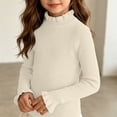 thumbnail image 6 of Miluxas Mock Turtleneck Sweater for Girls Ribbed Knit Long Sleeve Tunic Pullover Kids Soft Stretchy Sweatshirt Beige 0-3 Years, 6 of 6