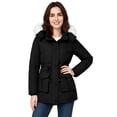 thumbnail image 3 of Wantdo Women's Winter Puffer Coat with Removable Hood Waterproof Warm Jacket Thickened Insulated Parka Black L, 3 of 9