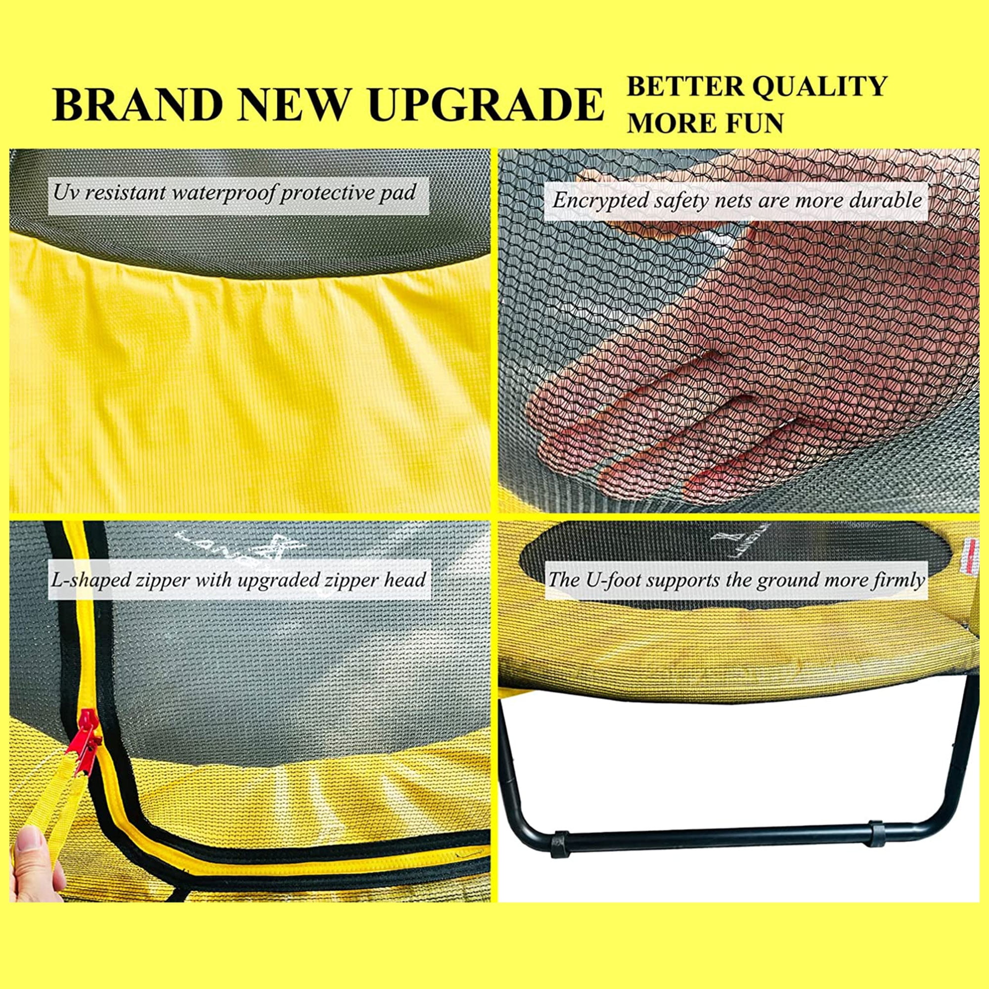LANGXUN Outdoor Kid Mini Trampoline w/ Safety Net and Basketball Hoop