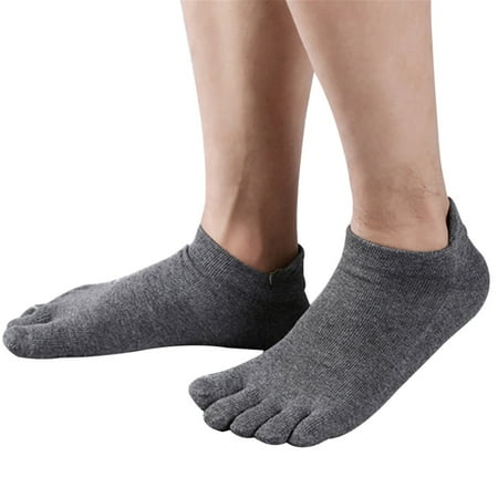 

Orthopedic Compression Socks Men s Toe Socks Ultra Low Cut Liner with Gel Tab Breathable Dark Grey-4pcs