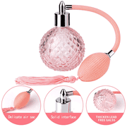 Vintage Perfume Spray Bottle Refillable Perfume Glass Atomizer Empty Crystal Bottle with Long Tassel (Pink)