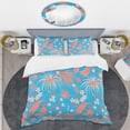 thumbnail image 2 of Designart 'Tropical Retro Foliage Coral II' Mid-Century Modern Duvet Cover Set, 2 of 4