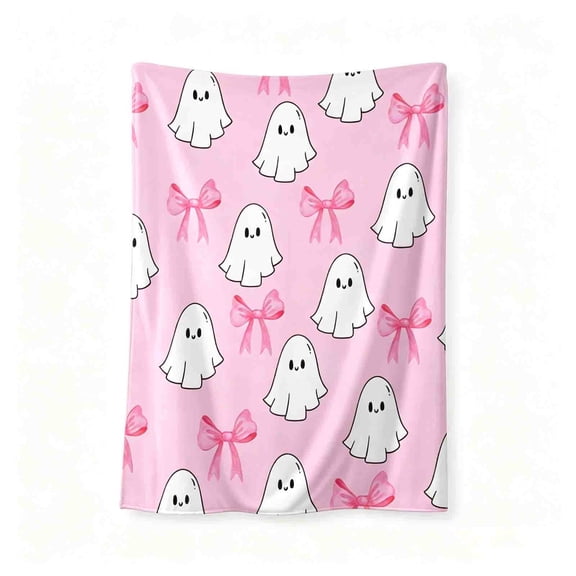 Tepsmf Halloween Themed Flannel Blanket, 39.3x59 Inch Party Throw for Bed Sofa and Cozy Fall Home Decor