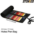 thumbnail image 2 of STONEGO 48/72 Holes Canvas Wrap Roll Up Pencil Pen Bag Holder Case Storage Pouch, 2 of 7