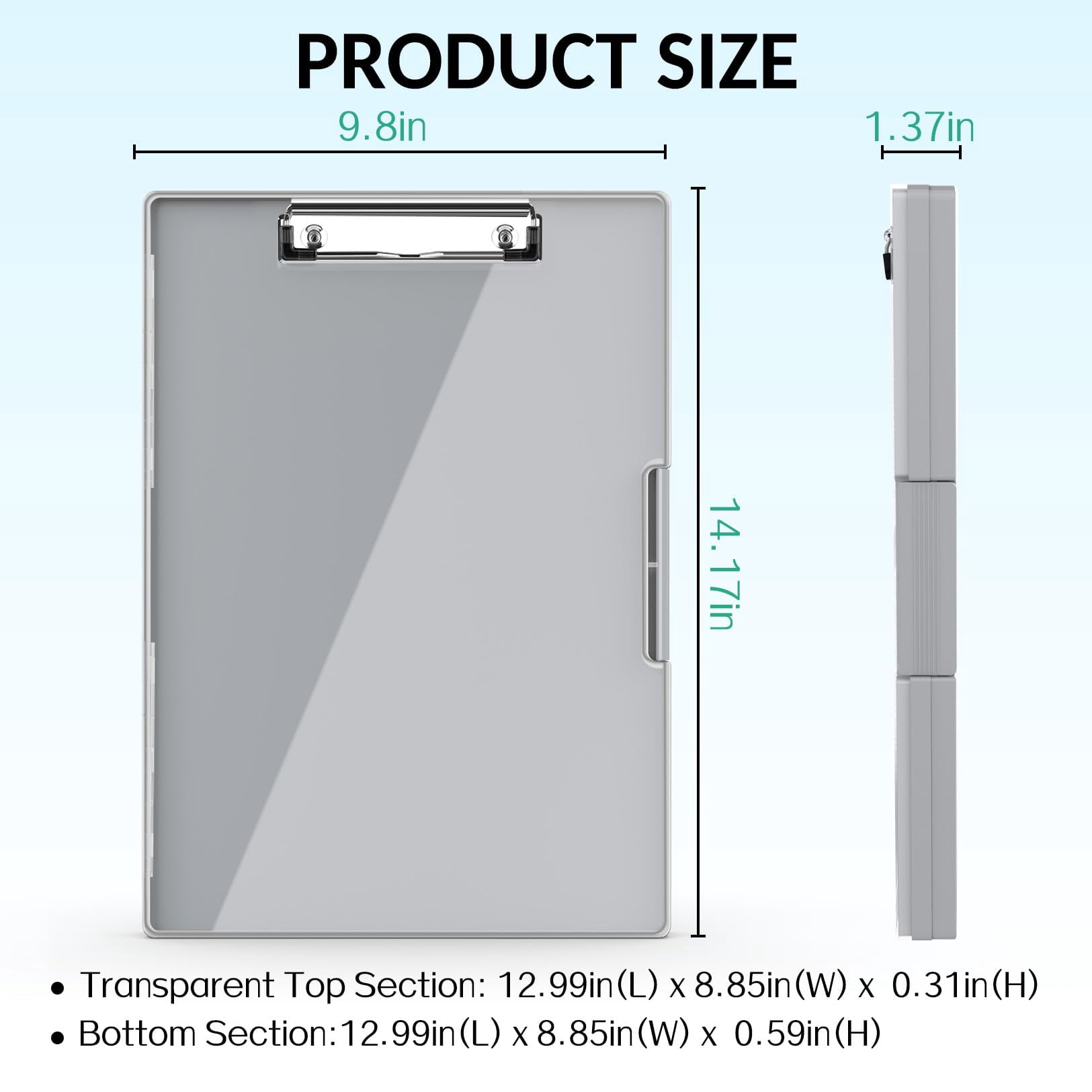 Clipboard With Storage  Heavy Duty Cleaview Clip Boards 8.5x11 Dual Dry Erase Plastic High Capacity Clipboards Folder For Teacher Nurse School & Office Supplies