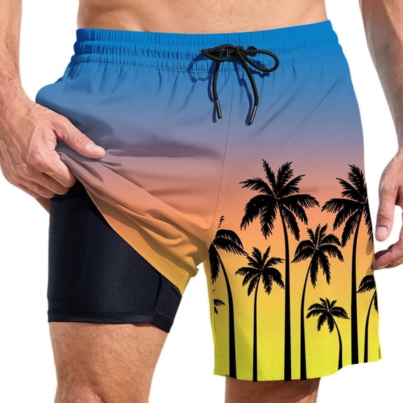 Kcolen Swim Trunks Men 5 Inch High Elastic Waist Short Pants Light Upf Swimsuit Men Mens Swim Trunks Summer Beach Oversized Swimwear