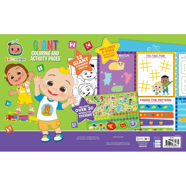 CoComelon Giant Coloring Book with Stickers, 12 Pages (Paperback)