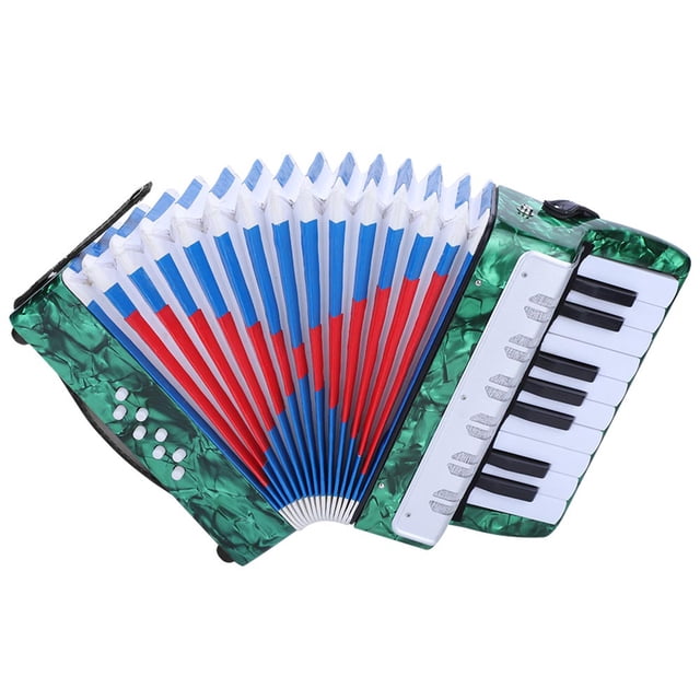 Acordeón de piano bajo, 17 teclas, 8 bajos, acordeón para niños, acordeón para principiantes, rendimiento finamente afinado
