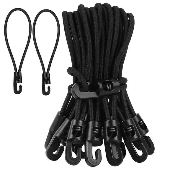 Tension elastic straps with hooks, pack of 20, compatible with 10 cm rubber tensioners for tarpaulin tents