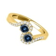 thumbnail image 3 of Mauli Jewels Engagement Rings for Women 1.15 Carat Two Stone Blue Diamond Ring 4 Prong-Setting14K Yellow Gold, 3 of 7