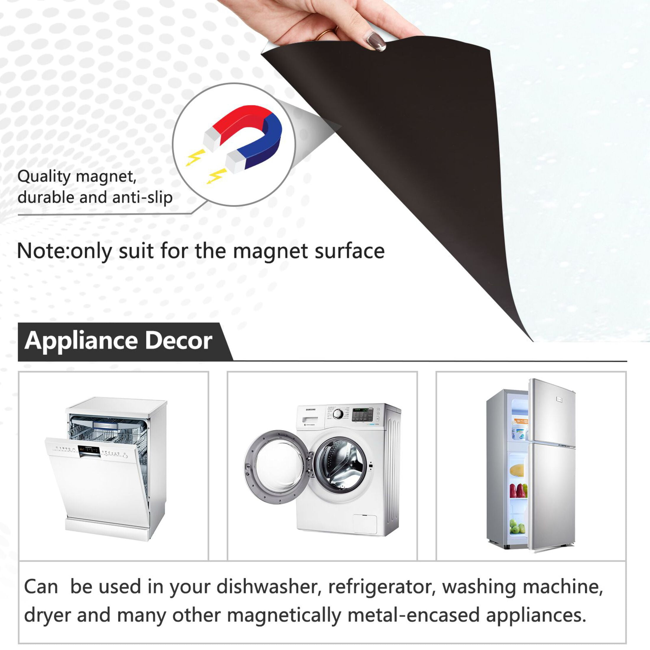 Dishwasher Magnetic Refrigerator Magnet Cover Sticker Home Decorative 23"x26" Snow Highland Cow