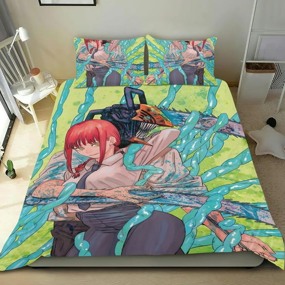 Chainsaw Man-themed Bed Sheet Set Three Piece Set Comfortable And Skin Friendly Unique Design Home Decor Gifts For Family Friends fans36x75Inches（90cm*190cm）
