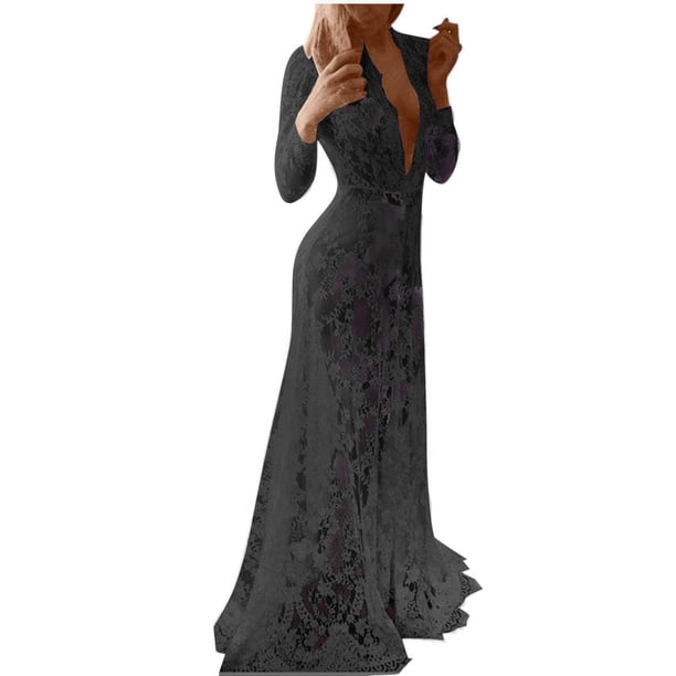 Puntoco Vestido De Mujer Con Encaje Y Pestañas, Manga Corta, Cuello Redondo, Negro, Xxl,Regalos Para Mujer Joven