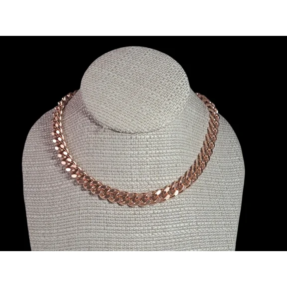 Pure Solid Raw Copper Cuban Chain Necklace Arthritis Therapy Curb Link Necklace