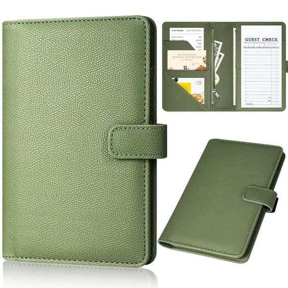 Cartera de camarero de piel Server Book JKhandy con bolsillo con cremallera