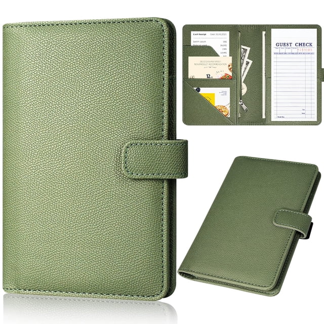 Cartera de camarero de piel Server Book JKhandy con bolsillo con cremallera