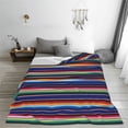 thumbnail image 5 of Fuzoiu Mexican Blanket stripes Print Ultra-Soft Micro Fleece Blanket,All Seasons Flannel Throw, Lightweight Blanket for Bed, Sofa, Couch, Movie Night, Camping, and Travel-80"x60", 5 of 7