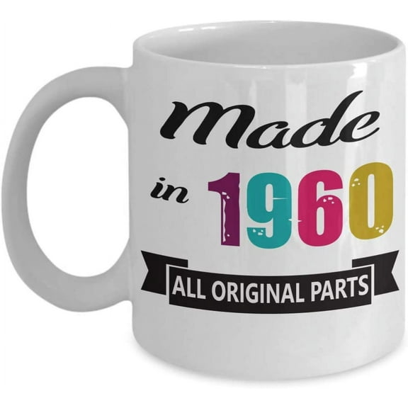 Made In 1960 Coffee Mug Happy 59th, 60th Birthday Gift Ideas for Him Her Women Men Friend Gift For 59, 60 Year Old Mug Tea Cup Christmas, Xmas