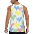 thumbnail image 3 of Fotbe Hand Drawn Colored Hearts Pattern Men's Quick Dry Workout Tank Top Gym Muscle Tee Fitness Bodybuilding Sleeveless T Shirt Breathable Workout Shirt-X-Large, 3 of 9