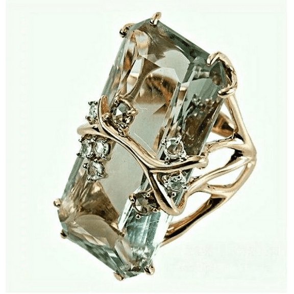 Womens Dark Blue Diamond Cool Ring, Wedding Engagement Vintage Women Rectangle Rhinestone Branch Finger Ring size 6