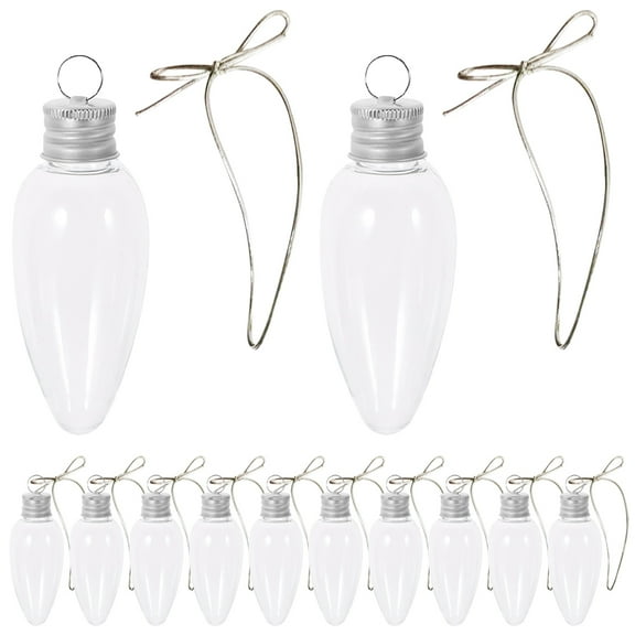 Clear Fillable Plastic Christmas Ornaments for Tree Hanging Decor, 12 Pieces Holiday Decoration Set
