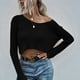 thumbnail image 1 of Jersey de punto fino para mujer, camisa de punto con cuello en V, jersey con cuello en V, camisa de punto con hombros caídos, características de vanguardia, 1 of 5