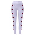 thumbnail image 5 of Fiaer Christmas Leggings for Women Trendy Plus Size Glass Printed Yoga Pants High Waisted Slim Fit Funny Graphic Workout Trousers Purple S, 5 of 5