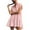 Pink, variant on WRKEKC Womens Casual Plus Size T-Shirt Dresses, Summer Short Sleeve Dress for Women, Women's Solid Color Lapel Collar Hoodie Patchwork Oversized Short Sleeve Dress