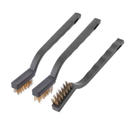 Household Plastic Handle Metal Wire Bristle Cleaning Brush Tool Black 3