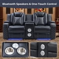 thumbnail image 2 of EBELLO 3-Piece Dual Motor Power Reclining Sofa Set, Reclining Chair and Loveseat, with Bluetooth, Wireless and Hidden Charging, Cup Holders, USB Ports, LED Strip and Storage, Black, 2 of 10