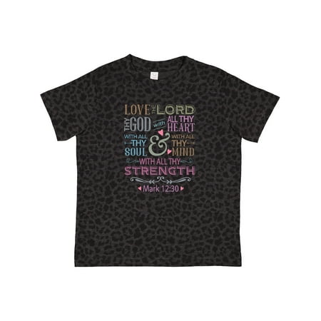

Inktastic Love the Lord Heart Mind Strength Gift Toddler Toddler Girl T-Shirt