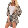 thumbnail image 2 of Nouveaux Hauts d'Été pour Femmes 2023 Manches Longues Mode Col Rond Manches 3/4 Imprimé Décontracté Sortie Blouses Hauts Grande Taille Chemise pour Femmes, 2 of 9