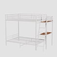 thumbnail image 7 of Leumius Full over Full Bunk Bed with Desk,Metal Bed Frame with Full Length Guardrails and Ladders, White, 7 of 7