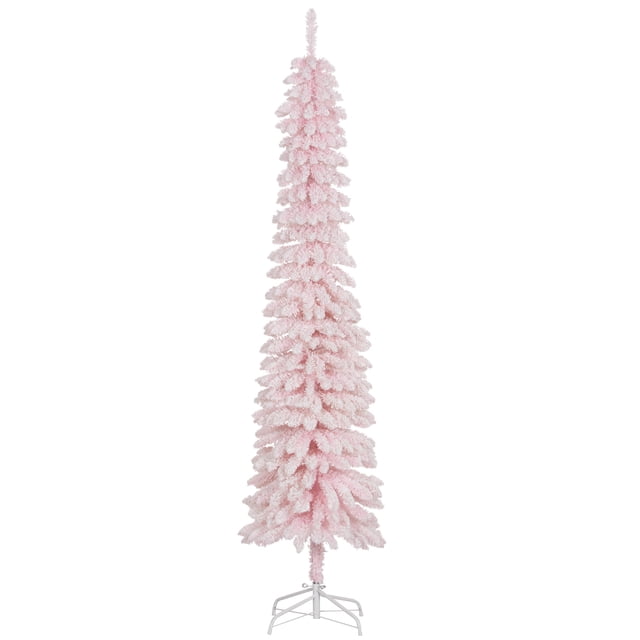 HOMCOM 7' Artificial Christmas Tree with Realistic Branches Pink