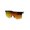 Black Orange Mirror, variant on Futuristic Flat Top Half Rim Sport Mob Shield Sunglasses Black Smoke