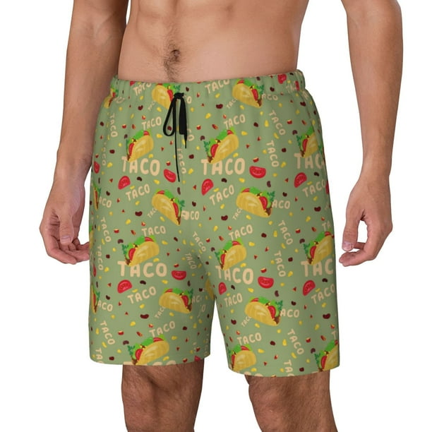 Fotbe Taco Traje de Baño para Hombre – Shorts de Natación de Secado Rápido con Forro y Bolsillos-Small