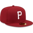 thumbnail image 3 of Men's New Era Cardinal Pittsburgh Pirates White Logo 59FIFTY Fitted Hat, 3 of 6