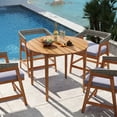 thumbnail image 4 of Costway Table à Manger Ronde d'Extérieur pour 4 Personnes 36 Pouces Table de Patio en Bois d'Acacia pour Cour, 4 of 9