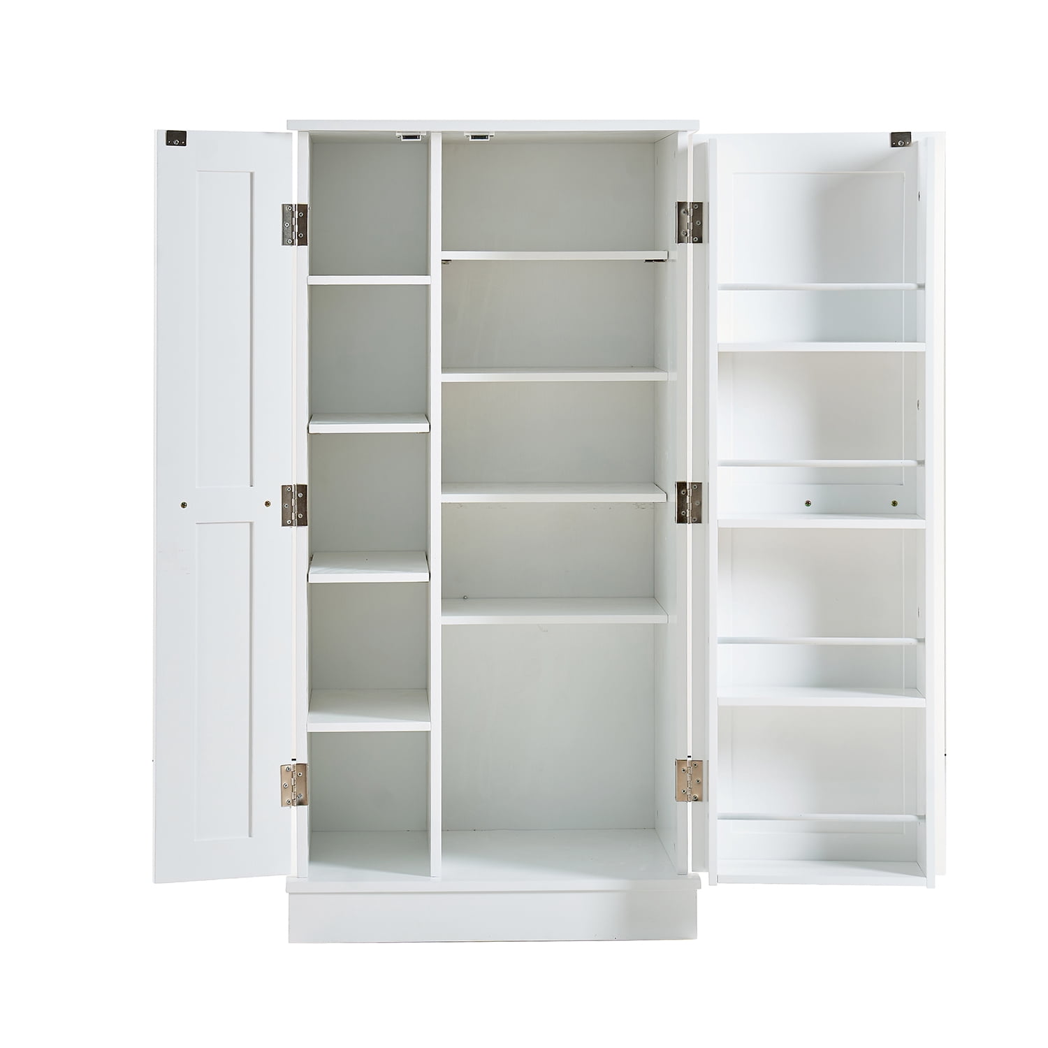 Mintazer 46.8" Tall Kitchen Pantry Cabinet, Freestanding Storage Cabinet with 2 Doors & Adjustable Shelves, Small Food Pantry Cabinet for Kitchen Dining Room Craft Room, White