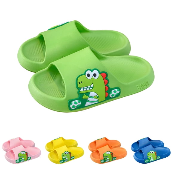 Ulanda Kids Toddler Boys Girls Cloud Slide Dinosaur Shower Slippers Summer Soft Bottom Non Slip Quick Drying Water Shoes (Blue, 2)