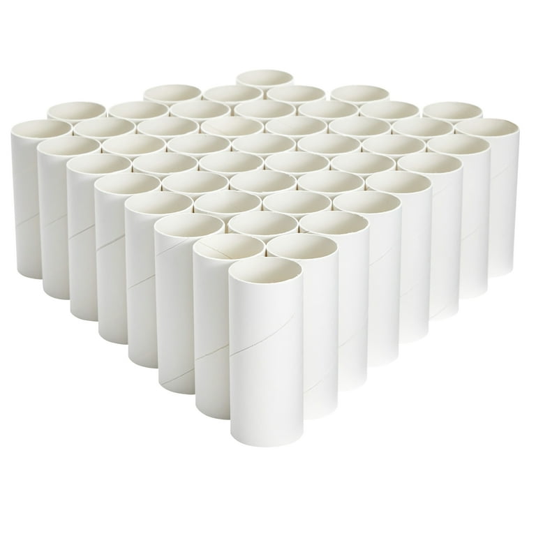 48 Pack Cardboard Tubes, Empty White Toilet Paper Rolls for Crafts, Classroom, DIY Projects (1.6 x 4 in)